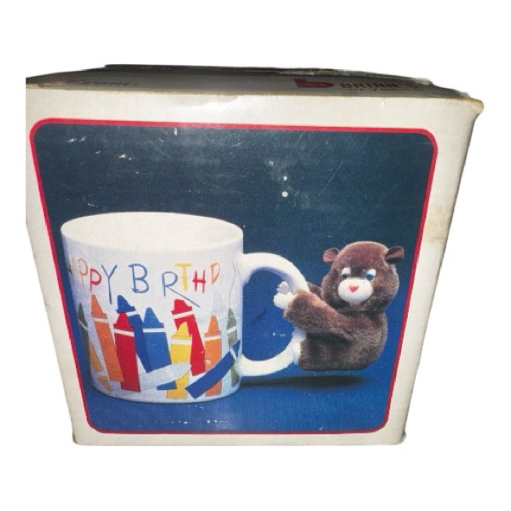 NIB- Vintage Happy Birthday Bear Mug